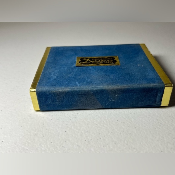 VTG 2 Decks Duratone Plastic Playing Cards Dog Puppy St Bernard Felt Box - Picture 6 of 8